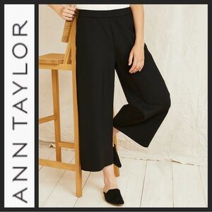 Ann Taylor High Rise Black Wide-Leg Ponte Pants